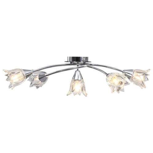 vidaXL Plafondlamp met glazen tulpvormige kappen 5xE14, Huis en Inrichting, Lampen | Plafondlampen, Nieuw, Verzenden