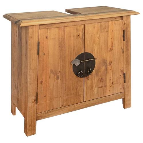 vidaXL Wastafelkast 70x32x63 cm massief grenenhout, Huis en Inrichting, Tafels | Kaptafels, Nieuw, Verzenden