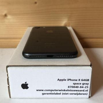 Apple iPhone 8 64GB + nieuwe accu (100%) black simlockvrij + disponible aux enchères