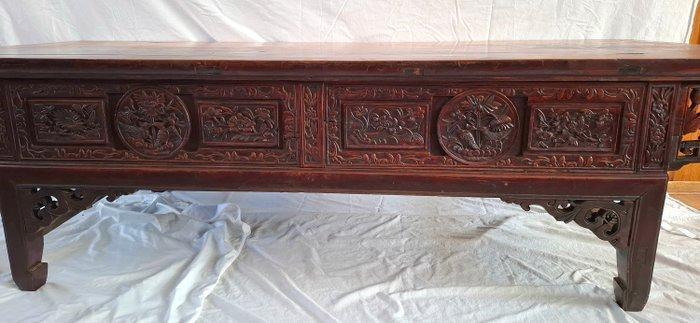Salontafel - hard hout, Metaal - China - met steekwerk en 2, Antiek en Kunst, Antiek | Overige Antiek