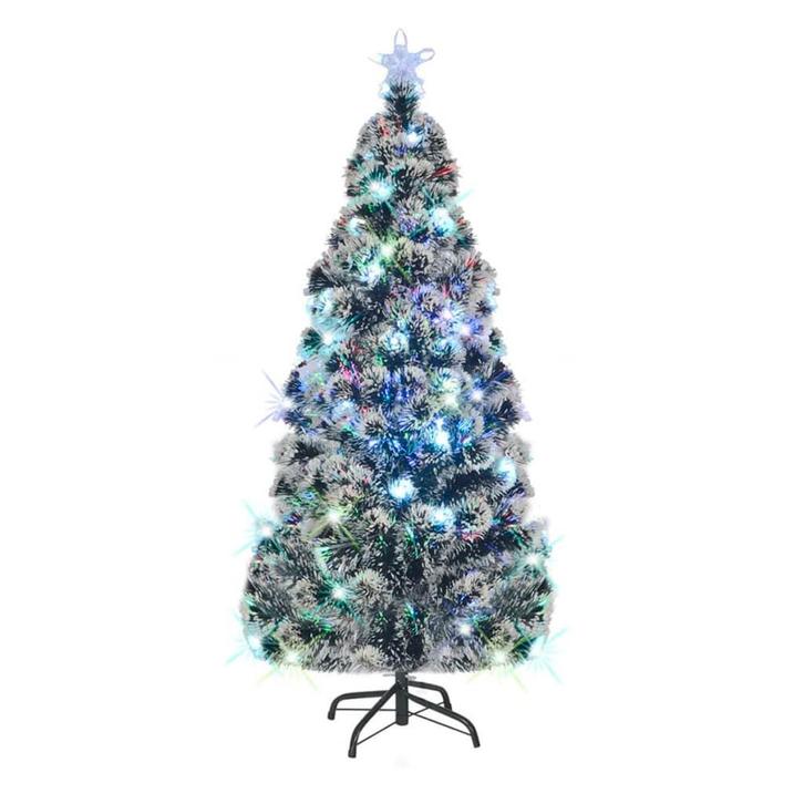 vidaXL Kerstboom met LED en standaard 180 cm glasvezel, Diversen, Kerst, Nieuw, Verzenden