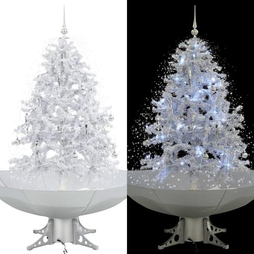 vidaXL Kerstboom sneeuwend met paraplubasis 140 cm wit, Diversen, Kerst, Nieuw, Verzenden