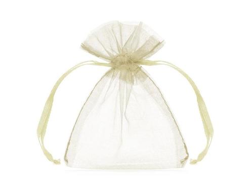 Organza Zakjes Creme 10cm 10st, Hobby en Vrije tijd, Feestartikelen, Nieuw, Verzenden