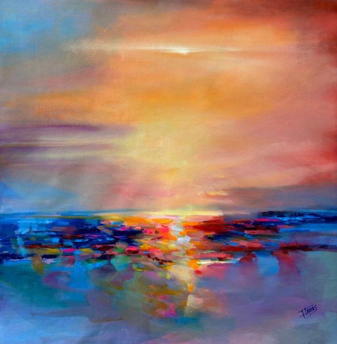 Isabel Tapias T - Entre el ocaso y el amanecer. NO RESERVE., Antiek en Kunst, Kunst | Schilderijen | Modern