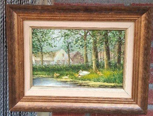 Toon Wildeboer (1934-2023) - Eend met kuikens, Antiek en Kunst, Kunst | Schilderijen | Klassiek