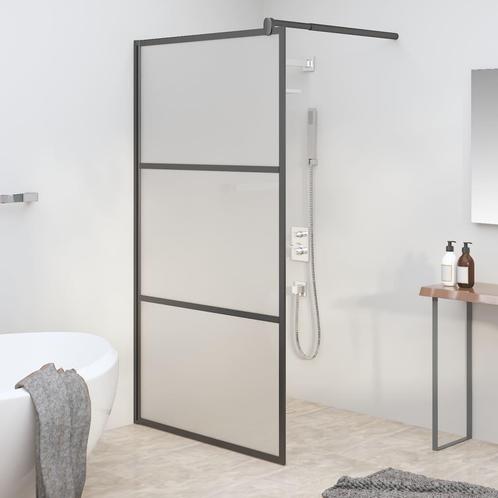 vidaXL Inloopdouchewand 100x195 cm mat ESG-glas zwart, Doe-het-zelf en Bouw, Sanitair, Nieuw, Verzenden