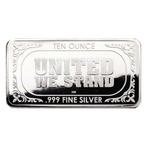 10 troy ounce - Zilver .999 - 10 oz US Flag Design 999 Fine