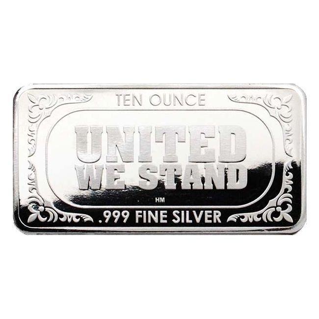 10 troy ounce - Zilver .999 - 10 oz US Flag Design 999 Fine, Postzegels en Munten, Edelmetalen en Baren