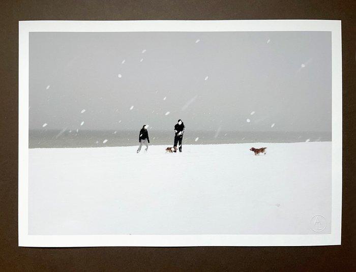 Andre Lichtenberg - Snow Storm with Dogs, Antiek en Kunst, Kunst | Designobjecten
