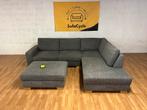 SofaCycle - Eigentijdse grijze hoekzetel met poef, Huis en Inrichting, Ophalen of Verzenden, Nieuw