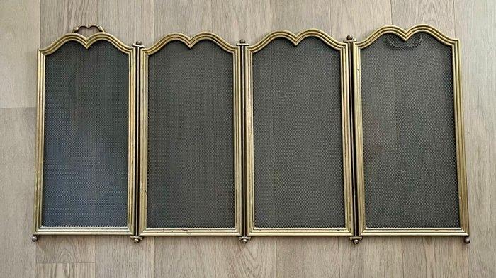 4-piece fireplace screen - Openhaard accessoire - Messing -, Antiek en Kunst, Curiosa en Brocante