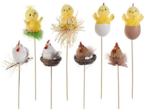 Paasfiguurtjes decoratieve kip en kuikens op steker mix 10, Hobby en Vrije tijd, Knutselen, Nieuw
