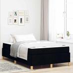 vidaXL Boxspring bed Zwart en Wit en Zwart 120 x 200 cm Stof, Huis en Inrichting, Slaapkamer | Bedden, Verzenden, Nieuw
