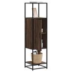 vidaXL Hoge kast 35,5x35x139 cm bewerkt hout en metaal bruin, Huis en Inrichting, Verzenden, Nieuw