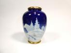 Ens - Vase - Porcelaine - Håndarbejde. Paysage dhiver.