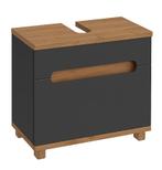 Badplaats Wastafel Onderkast Otero 60 cm - Grijs met Eiken, Verzenden, Nieuw