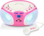 Lenco SCD-650PK - Draagbare radio CD speler met karaokemicro, Verzenden, Nieuw