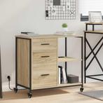 vidaXL Kantoor kast met wiel Sonoma eiken 76 x 41 x 72 cm, Verzenden, Nieuw