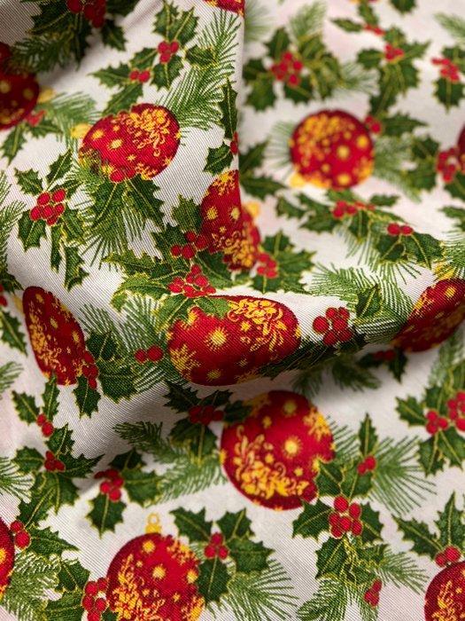 kerststof met heide en kerstballen - Textiel - 280 cm - 250, Diversen, Kerst