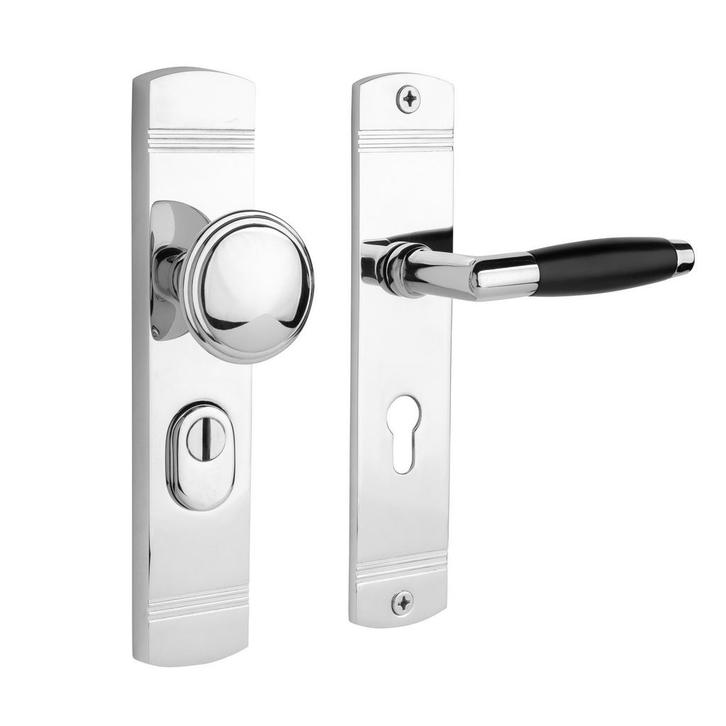 Retro buitendeurbeslag knop/klink PC72 glanzend nikkel, Doe-het-zelf en Bouw, Hang- en Sluitwerk, Klink of Kruk, Nieuw, Overige materialen