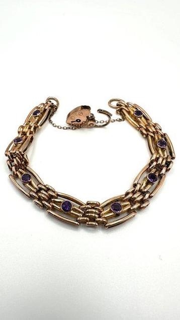 Bracelet - 9 carats Or rose Améthyste