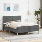 vidaXL Bedframe Donkergrijs 140 x 190 cm Polyester, Huis en Inrichting, Slaapkamer | Matrassen en Bedbodems, Verzenden, Nieuw