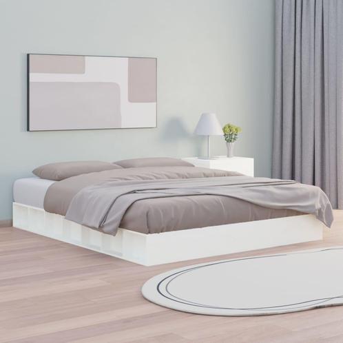 vidaXL Bedframe massief hout wit 160x200 cm, Huis en Inrichting, Slaapkamer | Bedden, Nieuw, Verzenden
