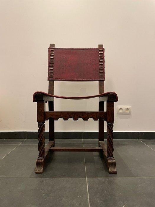 Stoel (2) - Hout, Leder, Antiek en Kunst, Curiosa en Brocante