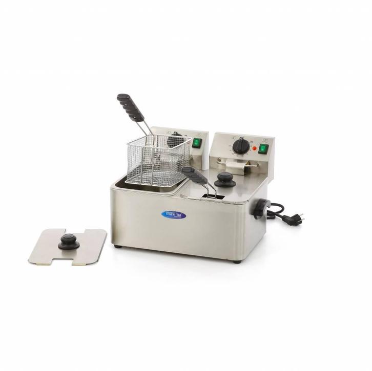 Frituurpan - 2x 4 L - 2 Manden - tot 2 Kg Frites, Elektronische apparatuur, Frituurpannen, Nieuw, Duo-friteuse, 4 liter of meer