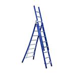 Eurostairs Reform ladder 3 delig BLAUW gecoat, Verzenden, Nieuw