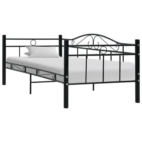 vidaXL Bedbank metaal zwart 90x200 cm, Huis en Inrichting, Slaapkamer | Bedden, Nieuw, Verzenden