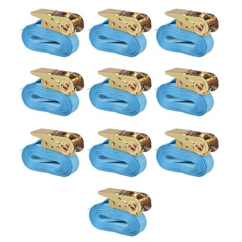 vidaXL Spanbanden 0,8 ton 4mx25mm blauw 10 st, Doe-het-zelf en Bouw, IJzerwaren en Bevestigingsmiddelen, Nieuw, Verzenden