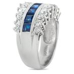 Ring Platina 1,71ct Diamant en Saffier Ring, Platina Diamant, Handtassen en Accessoires, Ringen, Nieuw