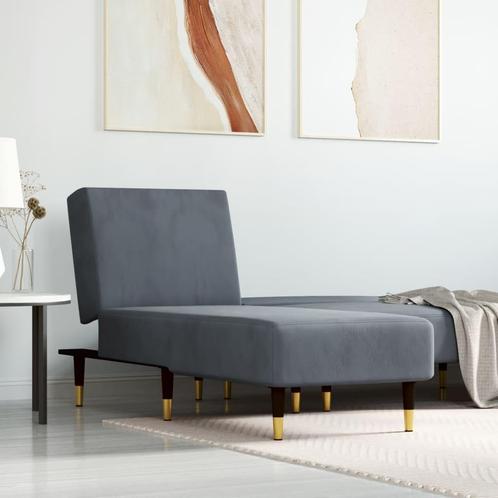 vidaXL Chaise longue fluweel donkergrijs, Huis en Inrichting, Zetels | Zetels en Chaises Longues, Nieuw, Verzenden