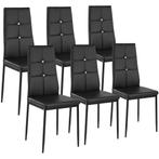 tectake Eetkamerstoelen, kunstleer met strass steentjes - zw, Huis en Inrichting, Verzenden, Nieuw