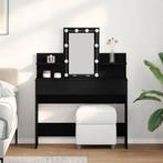 vidaXL Make-up tafel met LED Zwart Eiken 100x40x130 cm, Verzenden, Nieuw