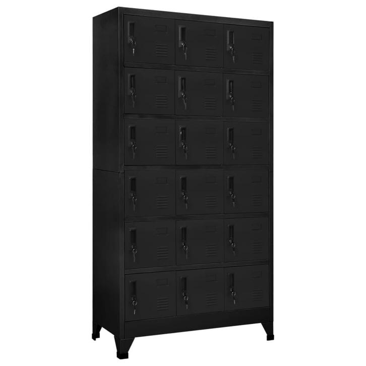 vidaXL Lockerkast 90x40x180 cm staal zwart, Huis en Inrichting, Kasten | Overige, Nieuw, Verzenden