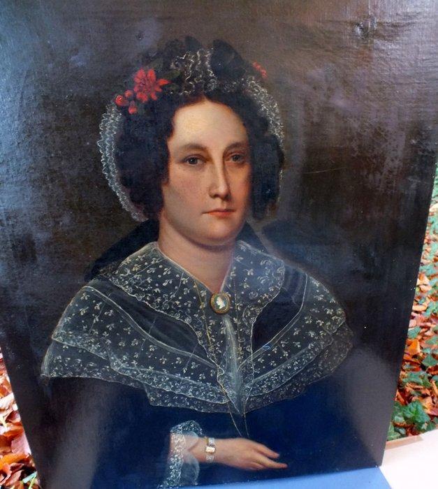 Jean Daniel Stevens (1850 - 1920) - Portrait of a Lady with, Antiek en Kunst, Kunst | Schilderijen | Klassiek