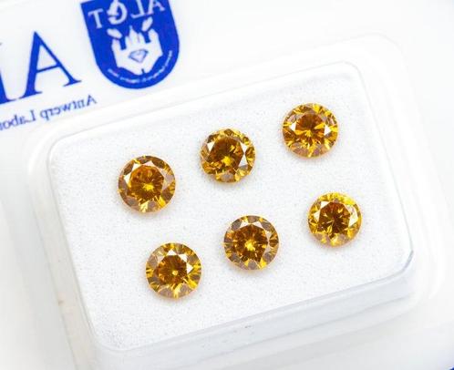 Zonder Minimumprijs - 6 pcs Diamant (Natuurlijk gekleurd) -, Handtassen en Accessoires, Edelstenen