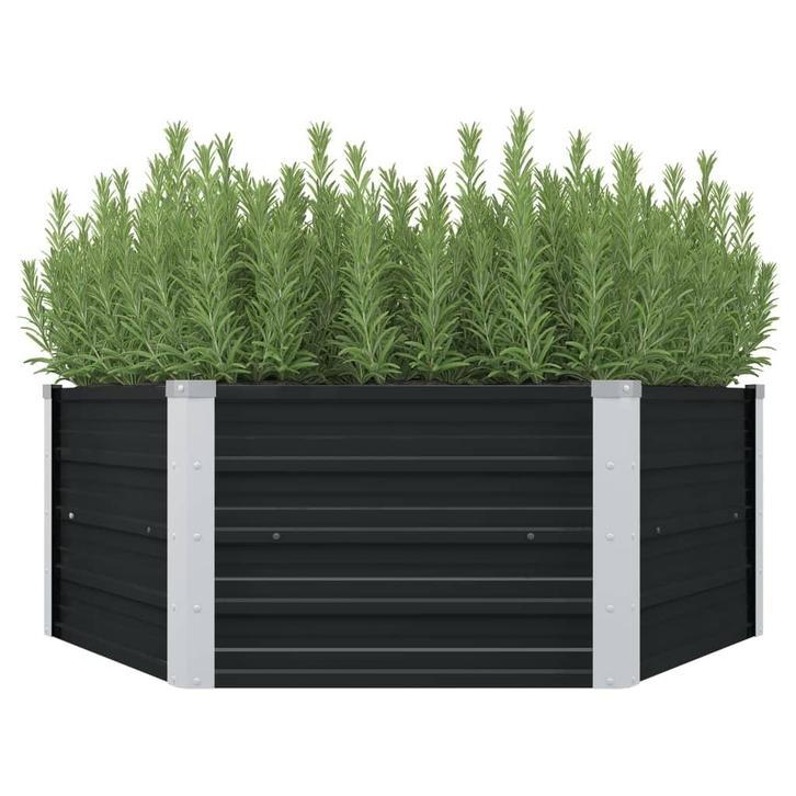 vidaXL Plantenbak verhoogd 129x129x45cm gegalvaniseerd staal, Tuin en Terras, Bloempotten, Nieuw, Verzenden