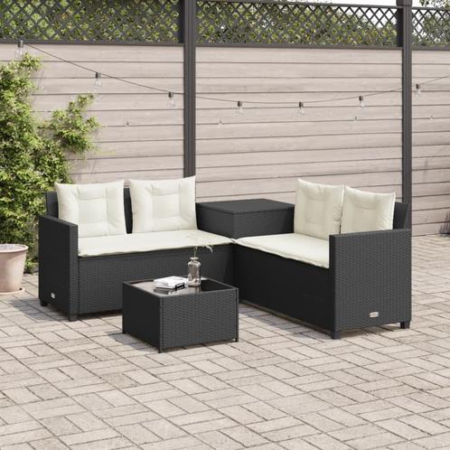 vidaXL Canapé de jardin avec table et coussins en forme, Jardin & Terrasse, Ensembles de jardin, Neuf, Envoi