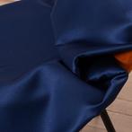 BA103 - Glanzend nachtblauw satijn – elegante stof -