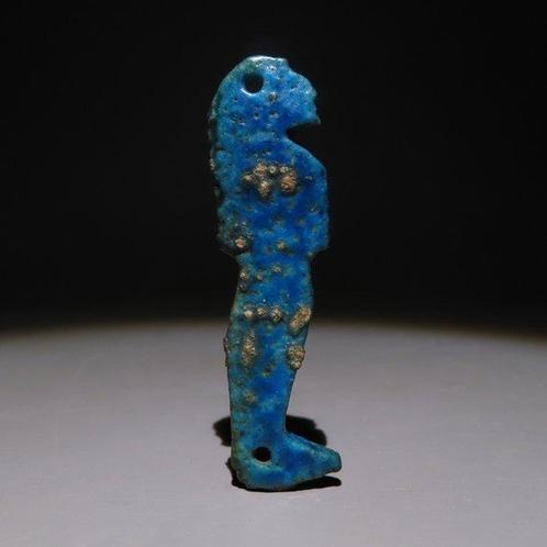 Oud-Egyptisch Faience Amulet. Late Periode, 664 - 332 v.Chr., Verzamelen, Mineralen en Fossielen