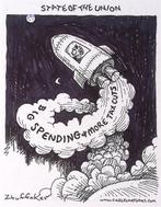 Pentekening Amerika - State of the Union (lijst optie), Antiek en Kunst, Verzenden
