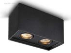 8 x GU10 Opbouwspot Armatuur dual fittingen zwart., Ophalen, Nieuw