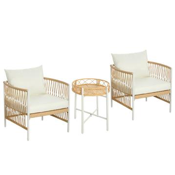 Tuinmeubelset - Rattan design - Geel, Ophalen of Verzenden