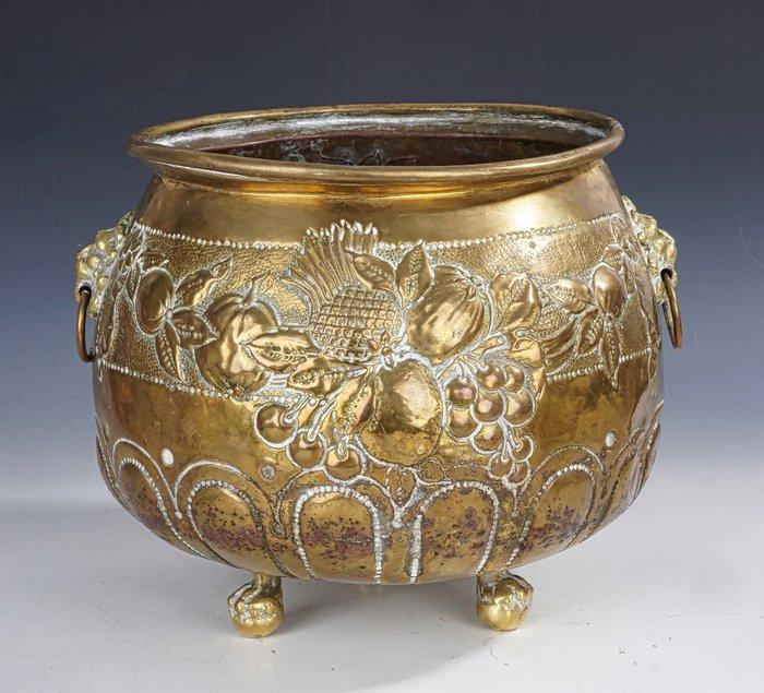 Jardinière - Cache-pot décoratif en laiton sur pattes à, Antiek en Kunst, Kunst | Designobjecten