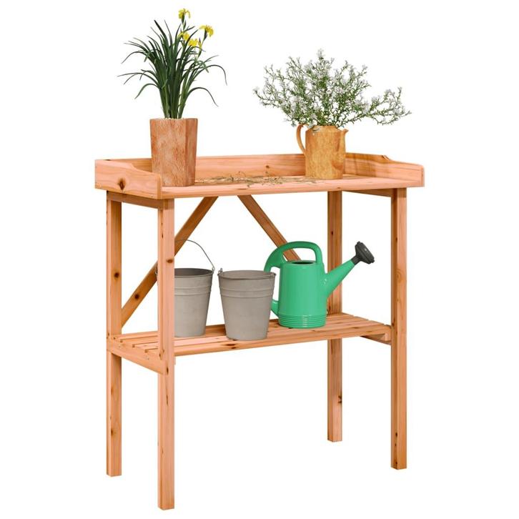 vidaXL Plantentafel met schap 78x38x82,5 cm vurenhout bruin, Jardin & Terrasse, Bacs à fleurs & Jardinières, Envoi