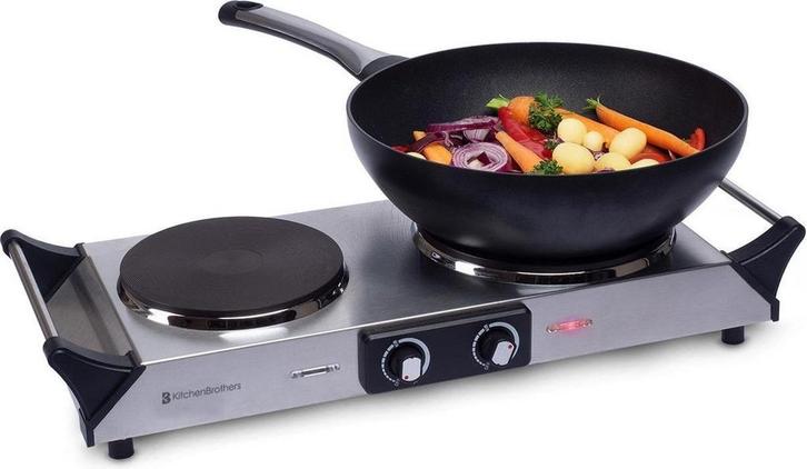 2dekans | KitchenBrothers Elektrische Kookplaat - 2 Pits -, Elektronische apparatuur, Kookplaten, Ophalen of Verzenden