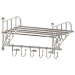 vidaXL Bagagerek met kleerhangers wandmontage aluminium, Huis en Inrichting, Woonaccessoires | Kapstokken, Verzenden, Nieuw